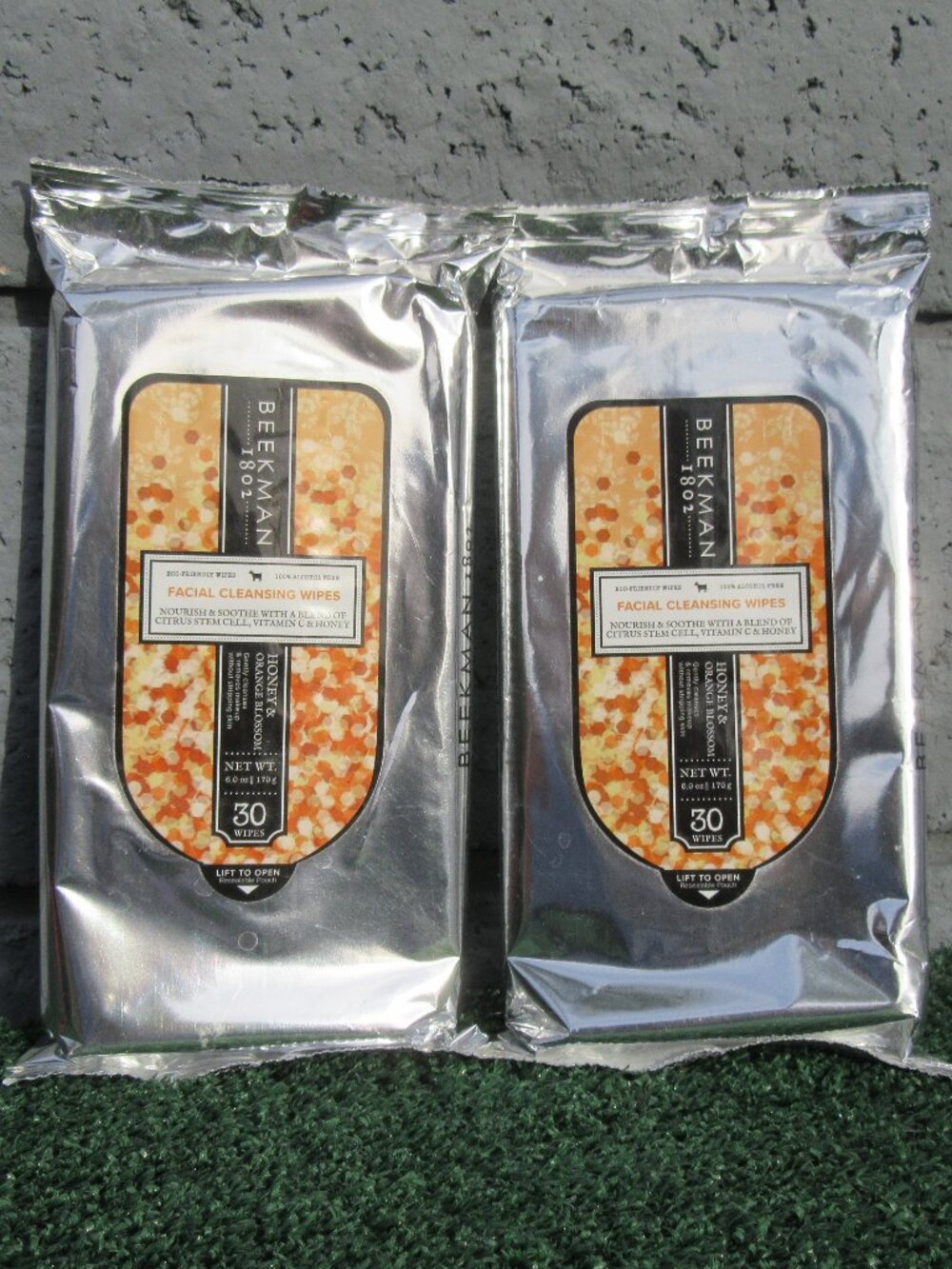 2 Brand New Beekman 1802 Facial Cleansing Wipes 30 Pack Honey & Orange Blossom